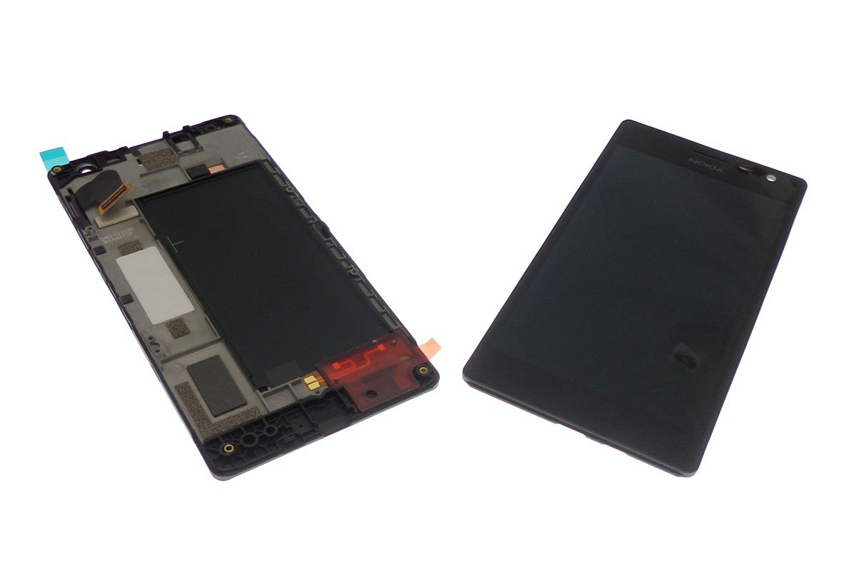 Ecran vitre tactile et LCD assemblés avec châssis noir pour Nokia Lumia 735