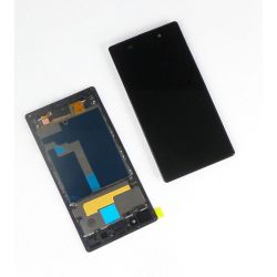 Touch screen and LCD screen assembled on black chassis without logo for Sony Xperia Z1 L39h C6903