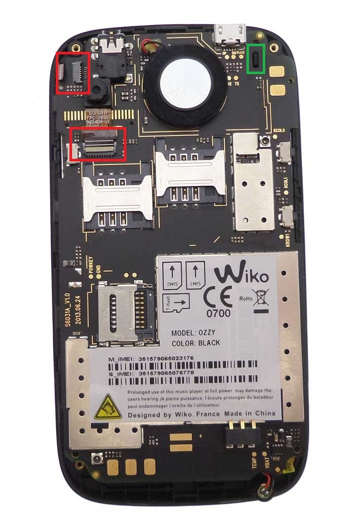 reparation wiko ozzy carte mere